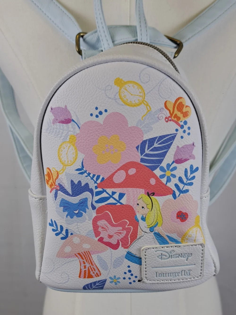 Loungefly x Disney Alice in Wonderland Floral Mini Backpack White Pastel
